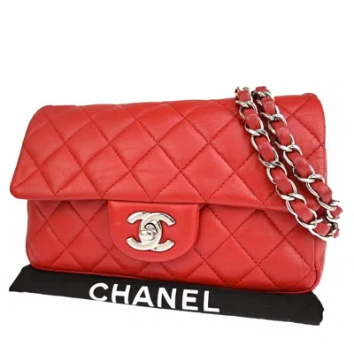 Pre-owned Chanel Timeless Red Silver Plated Shoulder Bag ()