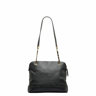 Pre-owned Chanel Triple Coco Black Leather Shoulder Bag ()
