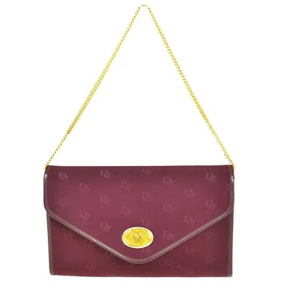 Dior Oblique Burgundy Canvas Shoulder Bag ()