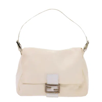 Fendi Mamma Baguette White Synthetic Shoulder Bag ()