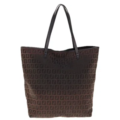 Fendi Zucchino Brown Canvas Tote Bag ()