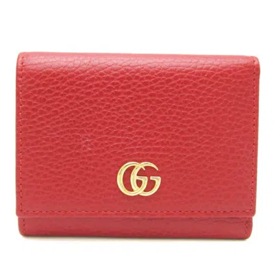 Gucci Gg Marmont Red Leather Wallet  ()