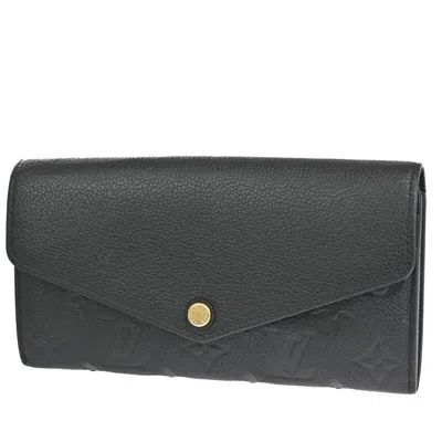 Pre-owned Louis Vuitton Portefeuille Sarah Black Leather Wallet  ()