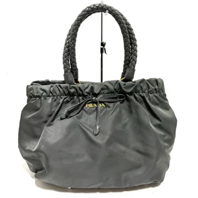 Prada Gathered Black Leather Tote Bag ()