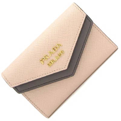 Prada Saffiano Beige Leather Wallet  ()