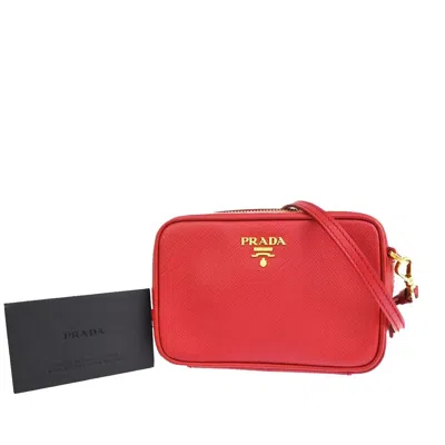 Prada Saffiano Leather Shoulder Bag () In Red