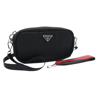 Prada Tessuto Synthetic Clutch Bag () In Black