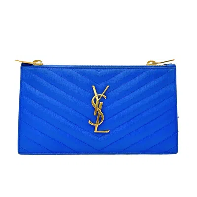 Saint Laurent Blue Leather Wallet  ()