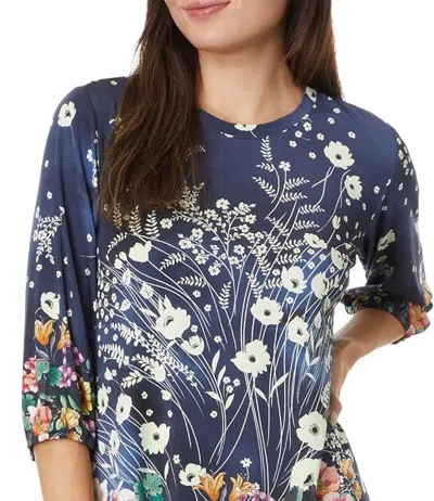 Johnny Was The Janie Favorite Floral Puff Sleeve Top In Blue