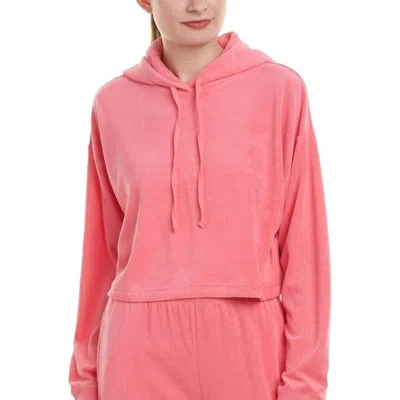 Juicy Couture Micro-terry Hooded Pullover In Pink