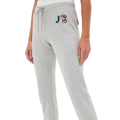 Juicy Couture French Terry Sequin Trim Jogger In Heather Gray In Grey