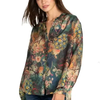 Johnny Was Traviata Leda Button Down Shirt In Multi A In Green