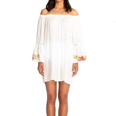 Johnny Was Casey Bell Sleeve Tunic Coverup In White