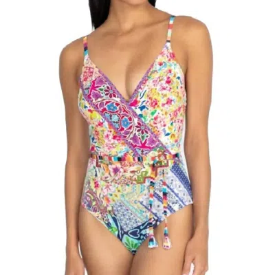 Johnny Was Locita Wrap One Piece In Multi In Pink