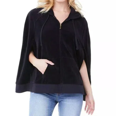 Juicy Couture Velour Cape Track Jacket In Black