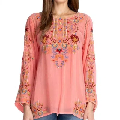 Johnny Was Sypress Blouse In Coral Sunset In Pink