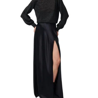 Cami Nyc Silk Maxi Slit Skirt In Black
