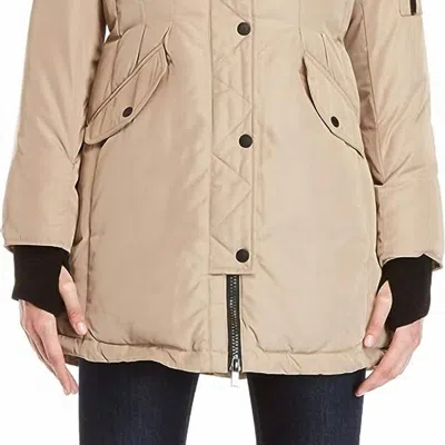 Bcbgeneration Women's Down Puffer Coat Hooded In Beige In Brown