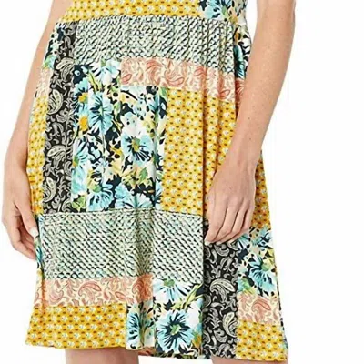 Johnny Was Paisley Block Relaxed T-shirt Dress In Multi In Yellow