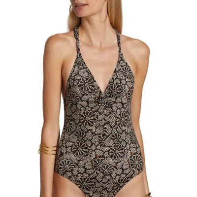 Ulla Johnson Bahia One-piece Swimsuit In Smoky Quartz