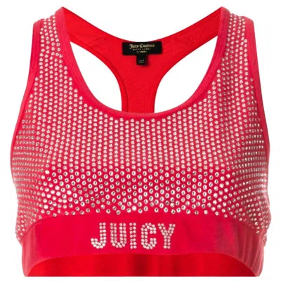 Juicy Couture Women's Velour Sports Bra In Red