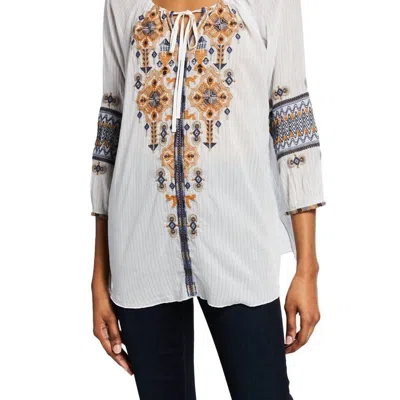 Johnny Was Amika Peasant Blouse In White