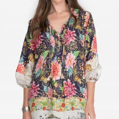 Johnny Was Uptown Claire Tunic In Multi In Blue