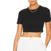 A.l.c Wren Crop Seamed Tee In Black