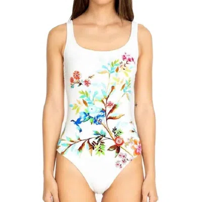 Johnny Was Lei Floral Tank Suit In Multi In White
