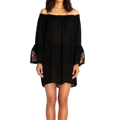 Johnny Was Casey Bell Sleeve Tunic Coverup In Black