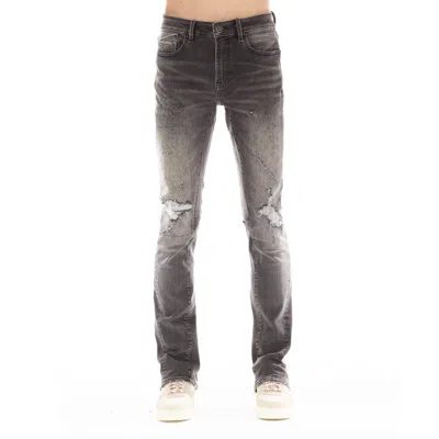 Cult Of Individuality Lenny Ripped Bootcut Jeans In Black