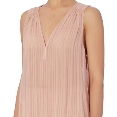 Joie Ankenmen Sheer V-neck Ruched Sleeveless Blouse In Blush In Pink