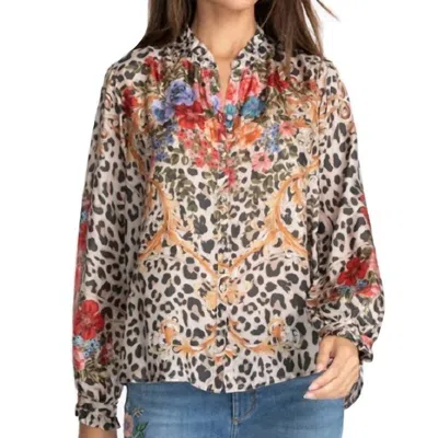 Johnny Was Cheetah Amabel Blouse In Multi In Brown