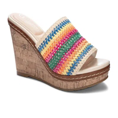 Chinese Laundry Beginning Wedge Sandal In Multi In Blue