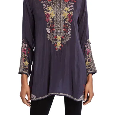 Johnny Was Lilianna Loose Fit Embroidered Tunic In Grey Onyx
