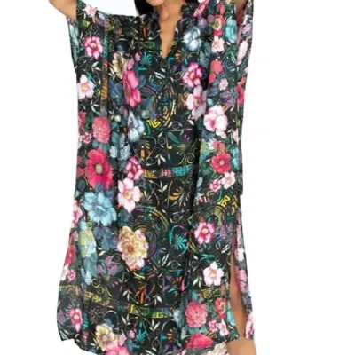 Johnny Was Floral Peace Kaftan Coverup In Multi In Black