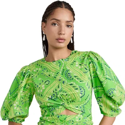 Rhode Isla Dress Lime Diamond Stitch 2 In Green