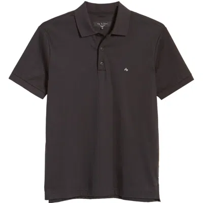 Rag & Bone Men's Interlock Knit Polo Shirt In Black