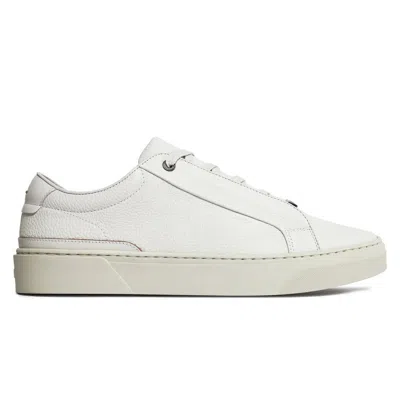 Hugo Boss Lace-up Leather Sneakers In White