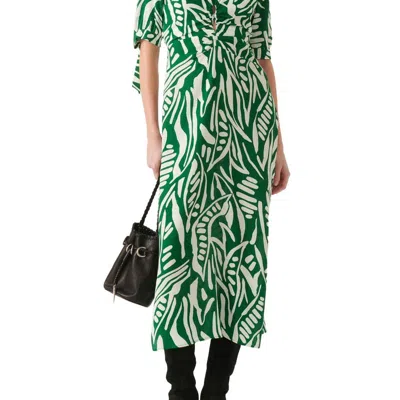 Ba&sh Midi Dress With Fancy Print Therence In Green