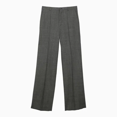 Balenciaga Black/grey Wool Wide Trousers Women