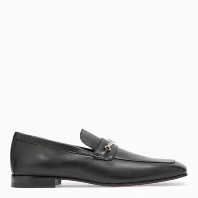 Christian Louboutin Mens Black Mj Moc Chain-embellished Leather Loafers