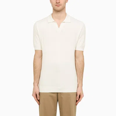 Tagliatore White Silk And Cotton Polo Shirt