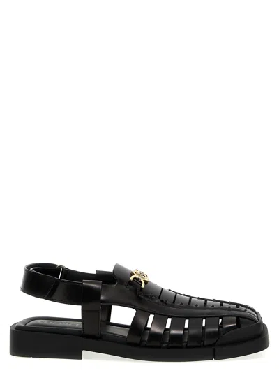 Versace Medusa 95 Sandals In 1b00v-black-v Gold