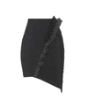Saint Laurent Asymmetrical Wool Skirt In Black