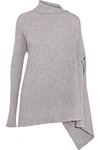 MARQUES' ALMEIDA ASYMMETRIC RIBBED MERINO WOOL TURTLENECK SWEATER