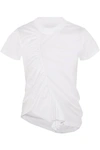 MARQUES' ALMEIDA ASYMMETRIC GATHERED COTTON-JERSEY T-SHIRT