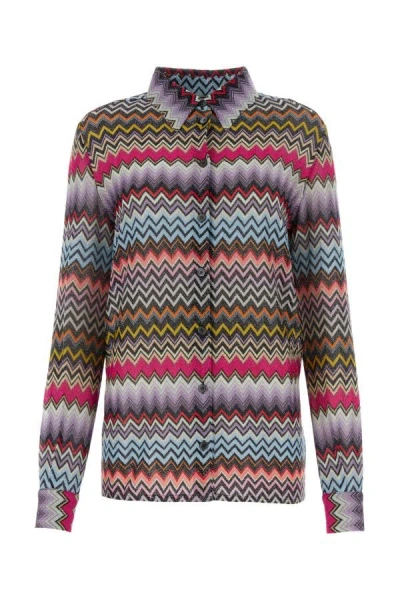 Missoni Woman Embroidered Viscose Blend Shirt In Multicolor