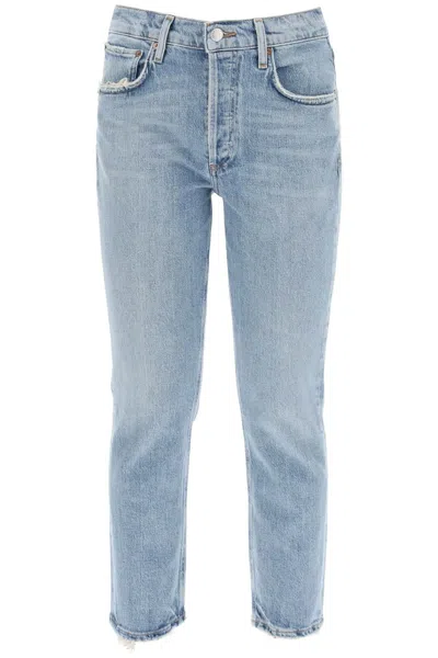 Agolde High-waisted Straight Cropped Jeans In The In Blue