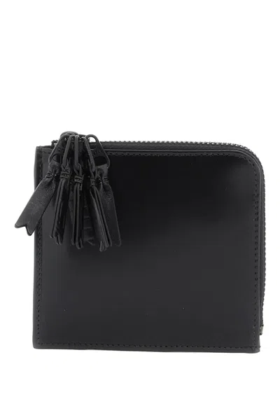 Comme Des Garçons Leather Multi-zip Wallet With In Nero